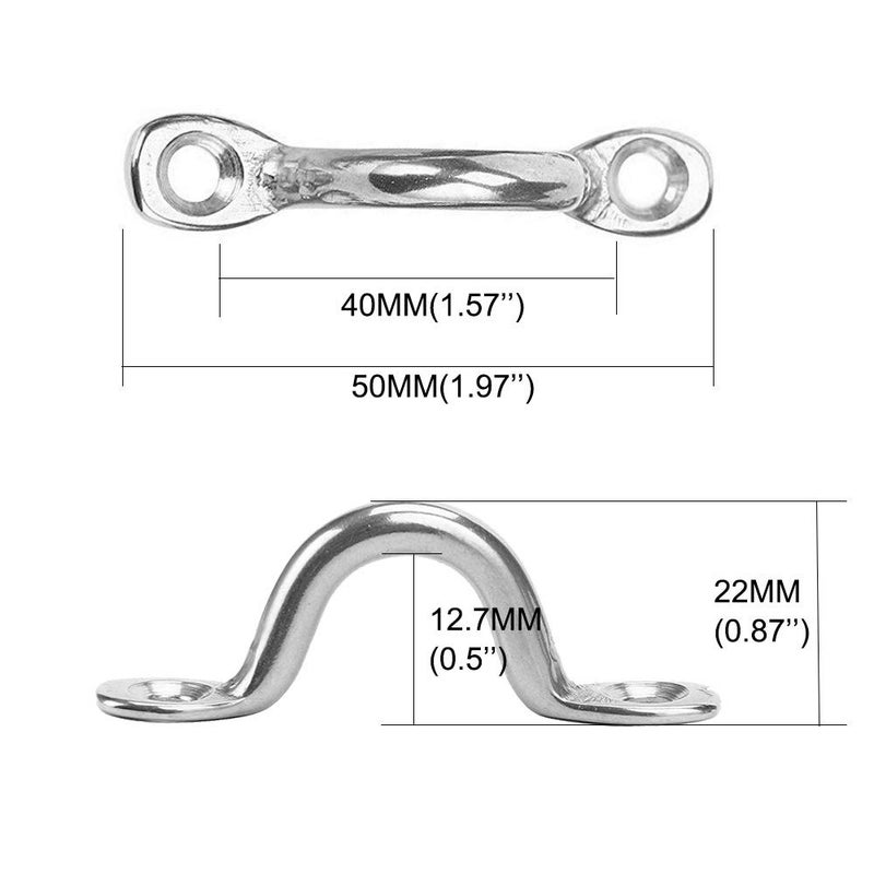 Amadget Bimini Boat Top PAD Eye, 316 Stainless Steel Eye Straps Tie Down Kayak Deck Loops (Pack of 10) - Image 4